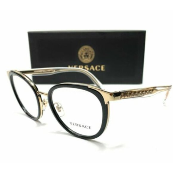 Versace Women's Black and Gold Eyeglasses!